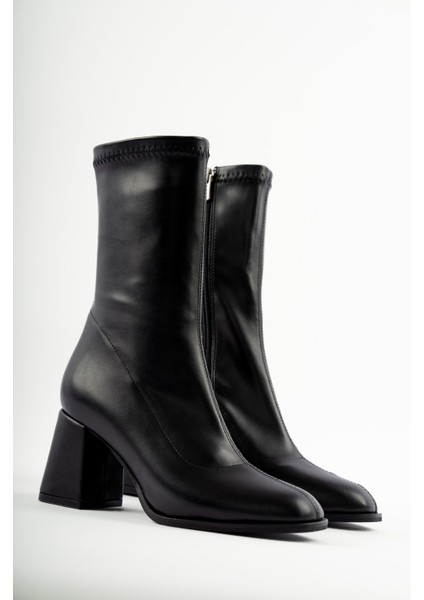 Pensa Kısa Topuklu Streç Bot- Siyah