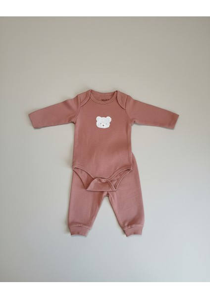 Erkek Bebek Desenli Body Alt Takım