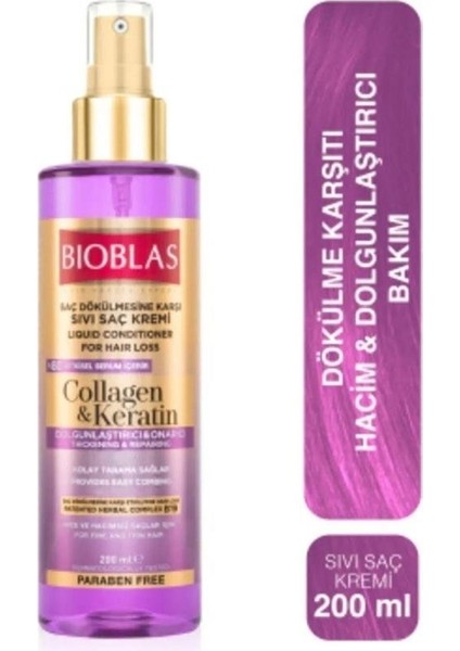 Sıvı Saç Kremi 200 ml Kolajen + Keratin