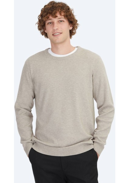 Vizon Bisiklet Yaka Jakarlı Triko Kazak