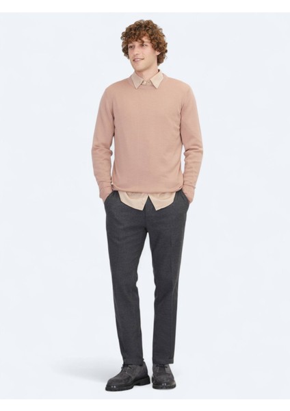 Somon Bisiklet Yaka Jakarlı Yün Karışımlı Triko Kazak fiyatları