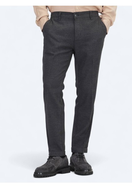Antrasit Dokuma Jogging Fit Casual Yün Karışımlı Pantolon fiyatları