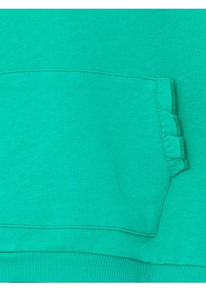 Lcw Baby Yeşil Kapüşonlu Uzun Kollu Basic Kız Bebek Sweatshirt ve Pantolon 2'li Takım