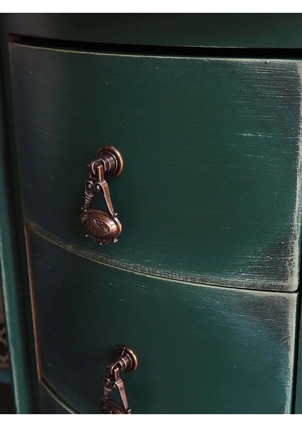 3 Çekmeceli Vintage Yeşil Eskitme Komodin fırsatları