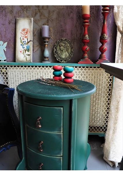 3 Çekmeceli Vintage Yeşil Eskitme Komodin indirimleri