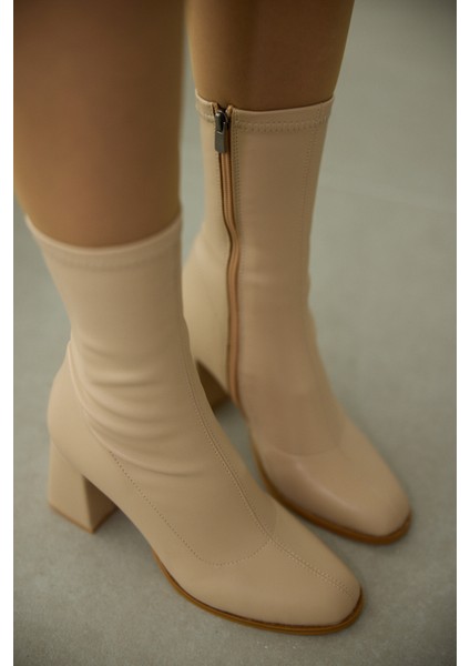 Pensa Kısa Topuklu Streç Bot- Bej fırsatları