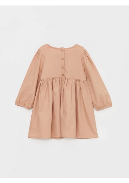 Lcw Baby Kahverengi Bisiklet Yaka Uzun Kollu Kız Bebek Elbise ve Triko Süveter 2'li Takım indirimleri