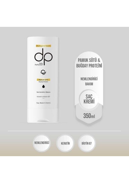 Pamuk Sütü Buğday Proteini Saç Bakım Kremi 350 ml