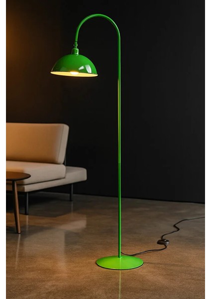 Yeşil Lambader Hareketli Başlık Modern Dekoratif Metal Oturma Odası Çalışma Odası Zemin Lambası indirimleri