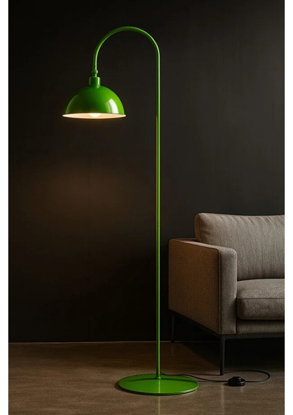 Yeşil Lambader Hareketli Başlık Modern Dekoratif Metal Oturma Odası Çalışma Odası Zemin Lambası modelleri