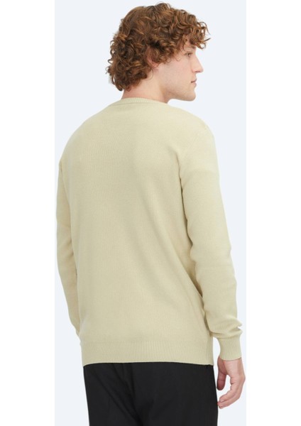 Yağ Yeşili Bisiklet Yaka Jakarlı Triko Kazak indirimleri