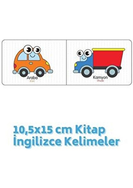 Taşıtlar Türkçe-Ingilizce Kelimeler 10,5X15CM Kitap modelleri