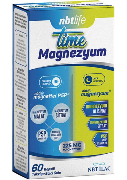 Time Magnezyum 60 Kapsül Malat Glisinat Sitrat Formül B6 Vitaminli Türkiye Üretimi fiyatları