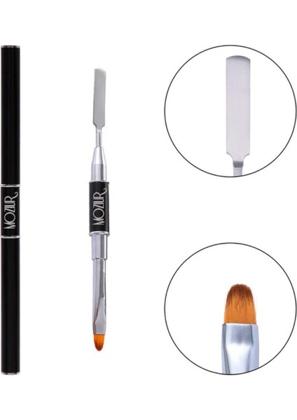 Poly Jel Tırnak Fırçası Çift Taraflı Dayanıklı Sentetik Kıllı Profesyonel Manikür Aracı modelleri