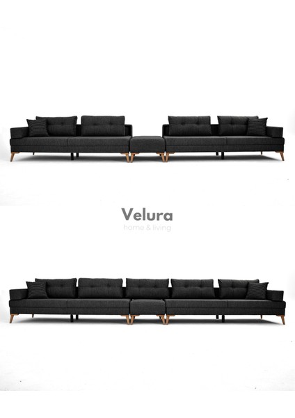 Zeri Modüler Yataklı 3 Adet Üçlü Kanepe & 3'lü Koltuk (3+3+3) - Antrasit modelleri