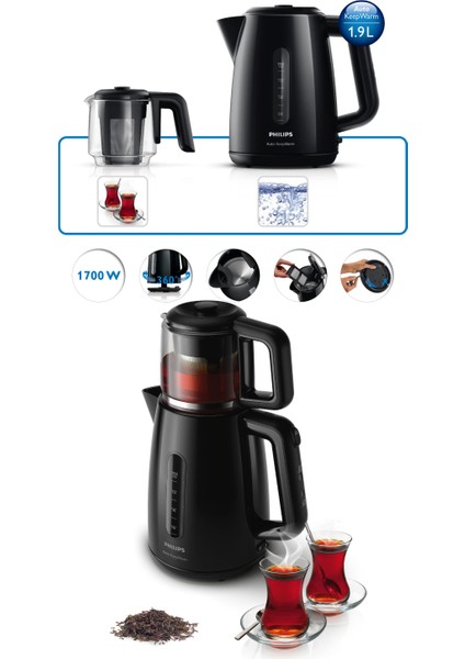 Marathon Elektrikli Süpürge | Toz Torbasız Teknoloji | Güçlü Emiş, Hijyenik Hepa Filtre ve Uzun Ömürlü Performans+Philips Çay Makinesi