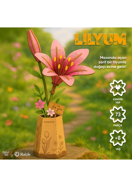 Minyatür Lilyum | Ahşap Lilyum Maketi | 3D Puzzle