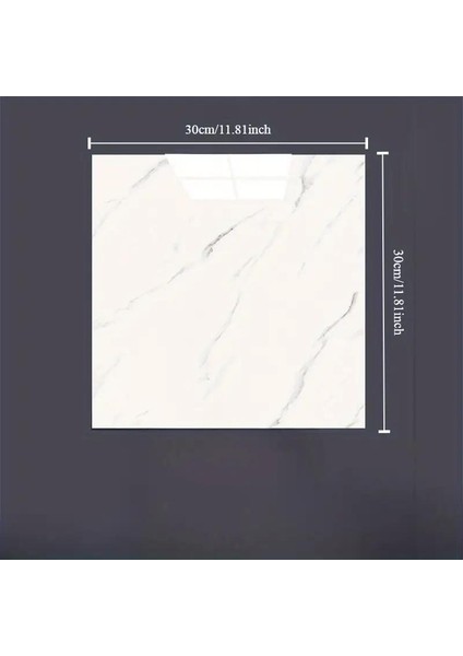 Beyaz Mermer Desenli Alüminyum Plastik Duvar Sticker (30*30)