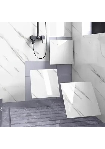 Beyaz Mermer Desenli Alüminyum Plastik Duvar Sticker (30*30) fırsatları