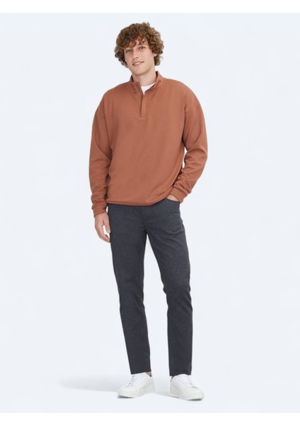 Kiremit Dik Yaka Sweatshırt fiyatları