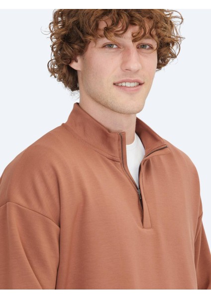 Kiremit Dik Yaka Sweatshırt modelleri