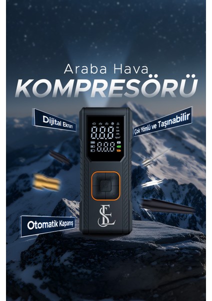 Otomatik Şarjlı 150PSI Dijital Gösterge Araba Hava Kompresörü Lastik Pompası Şişirme LED Işık fiyatları