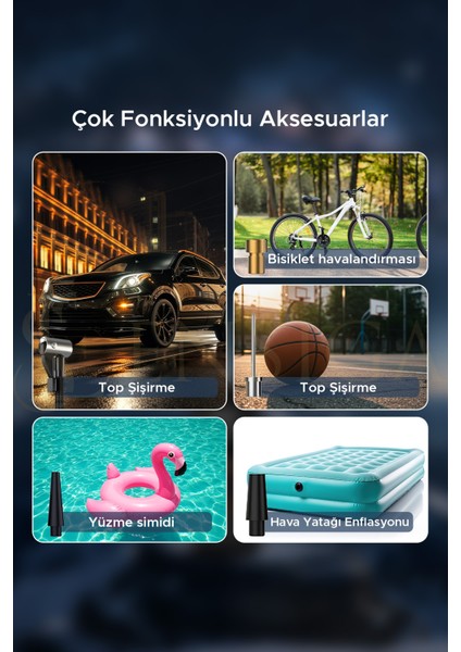 Otomatik Şarjlı 150PSI Dijital Gösterge Araba Hava Kompresörü Lastik Pompası Şişirme LED Işık modelleri