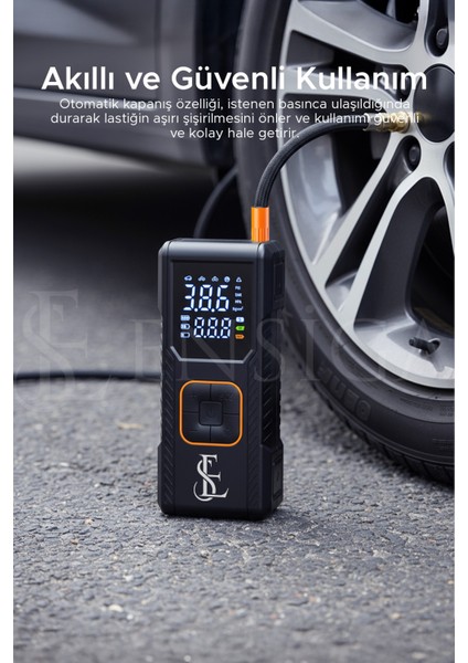 Otomatik Şarjlı 150PSI Dijital Gösterge Araba Hava Kompresörü Lastik Pompası Şişirme LED Işık indirimleri