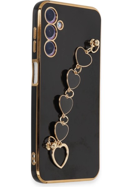 Samsung Galaxy A24 4g Elegant Charm Case (Kalpli Zincirli Kılıf) Elegant Silicone Cover - Siyah fiyatları