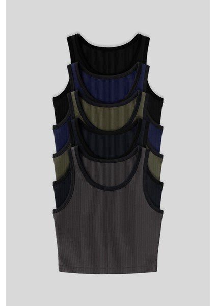 Basic U Yaka 5li Paket Kadın Crop Top Atlet - 97160 fiyatları