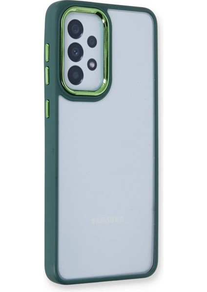 Samsung Galaxy A73 5g Elegant Clear Case (Şeffaf Kılıf) - Stylish Protective Cover - Haki Yeşil