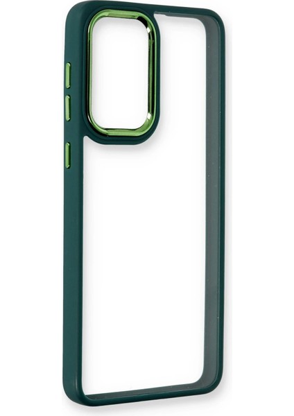 Samsung Galaxy A73 5g Elegant Clear Case (Şeffaf Kılıf) - Stylish Protective Cover - Haki Yeşil fırsatları