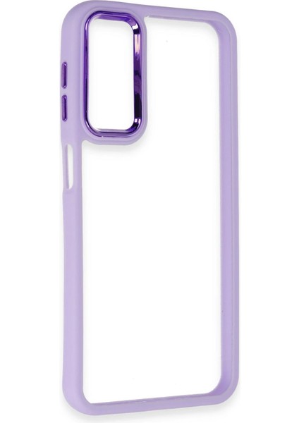 Samsung Galaxy A24 4g Elegant Clear Case (Şeffaf Kılıf) - Stylish Protective Cover - Lila modelleri