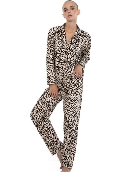 Aurelia Notte Süet Kumaş Gömlek Yaka Kışlık Kadın Pijama Takımı Yumuşak ve Şık Ev Giyim modelleri