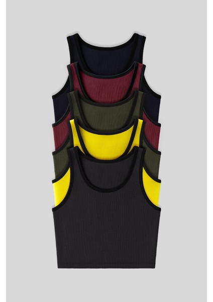 Basic U Yaka 5li Paket Kadın Crop Top Atlet - 97162 fiyatları