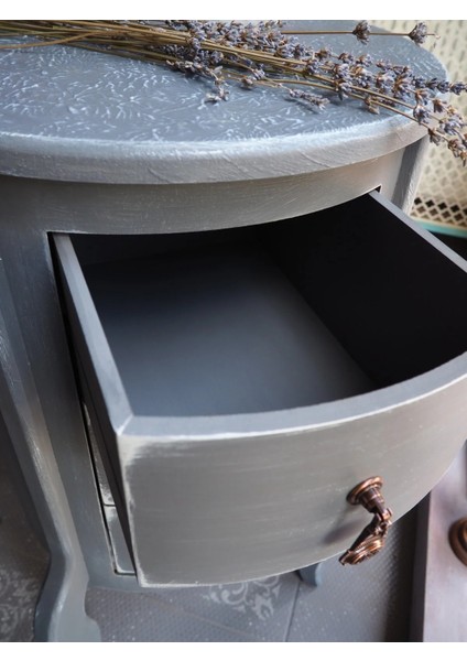 Gri Eskitme 3 Çekmeceli Vintage Komodin modelleri