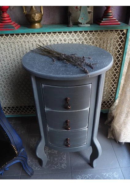 Gri Eskitme 3 Çekmeceli Vintage Komodin indirimleri
