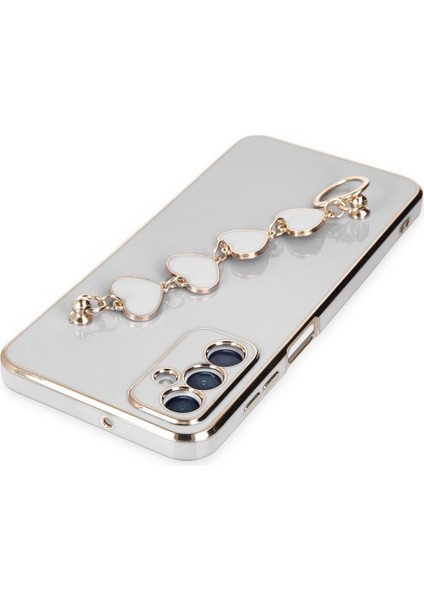 Samsung Galaxy A14 4g Elegant Charm Case (Kalpli Zincirli Kılıf) Elegant Silicone Cover - Beyaz fırsatları