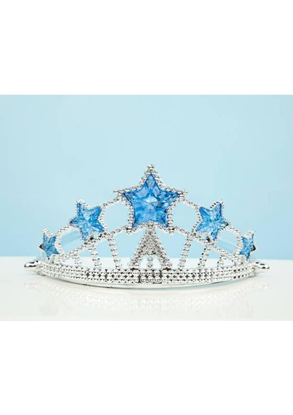 Yıldız Şekilli Elsa Prenses Kraliçe Tacı Mavi Renk Çocuk Boy 5x17 cm fiyatları