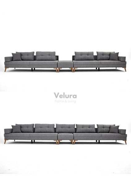 Zeri Modüler Yataklı 3 Adet Üçlü Kanepe & 3'lü Koltuk (3+3+3) - Gri modelleri