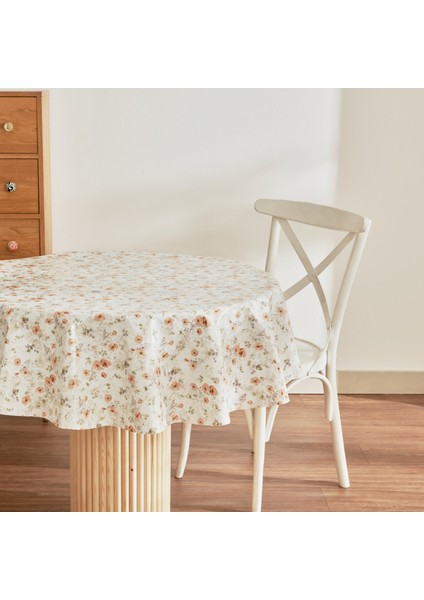 Dora Çiçekli Pvc Masa Örtüsü Turuncu