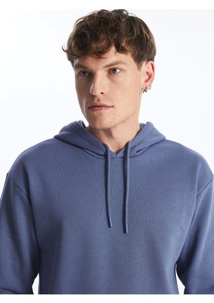 Lcw Casual Indigo Uzun Kollu Erkek Kalın Hoodie modelleri