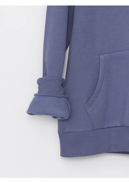 Lcw Casual Indigo Uzun Kollu Erkek Kalın Hoodie