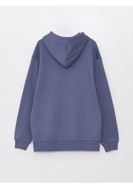 Lcw Casual Indigo Uzun Kollu Erkek Kalın Hoodie