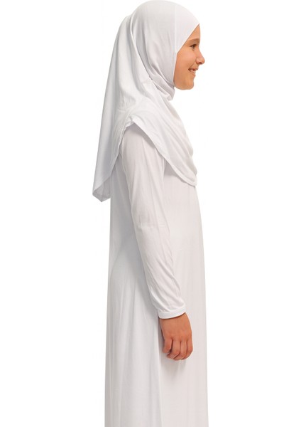 Kendinden Başörtülü Çocuk Penye Namaz Elbisesi – 9-10-11 YAŞ/110 Cm| Kız Çocuk Için Namaz Kıyafeti modelleri