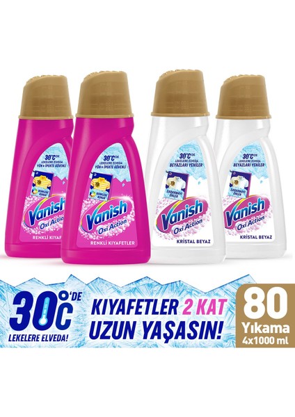 Sıvı Leke Çıkarıcı Renkliler için 2 x1000 ml+Beyazlar İçin 2 x 1000 ml