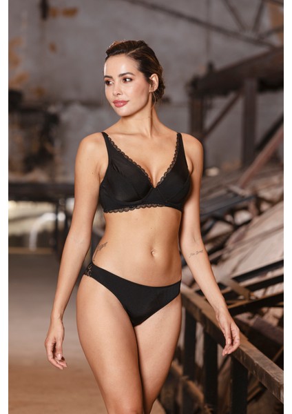 Giorgia Mini Slip,brezilyan Kadın Dantelli Siyah Külot