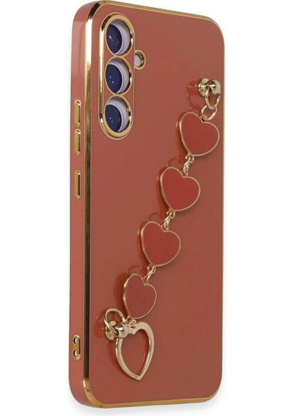 Samsung Galaxy A54 5g Elegant Charm Case (Kalpli Zincirli Kılıf) Elegant Silicone Cover - Kırmızı fiyatları