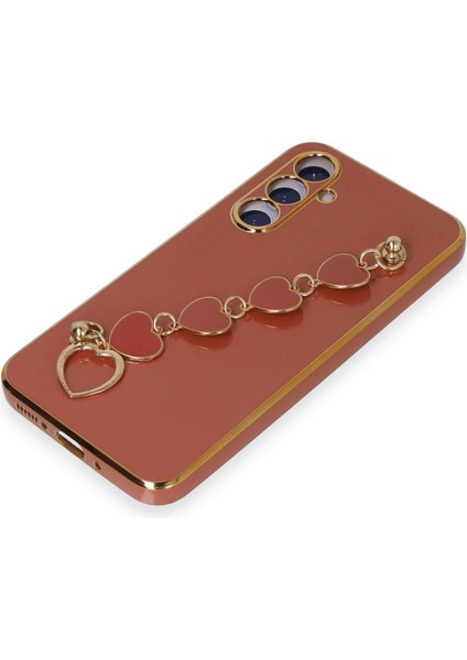 Samsung Galaxy A54 5g Elegant Charm Case (Kalpli Zincirli Kılıf) Elegant Silicone Cover - Kırmızı fırsatları