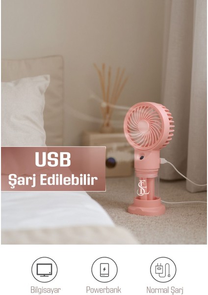 Su Püskürtmeli Serinletici Sprey El Fanı (Mavi/pembe/yeşil) modelleri